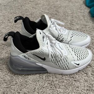 Nike Air Max 270 White and Black Athletic Shoes